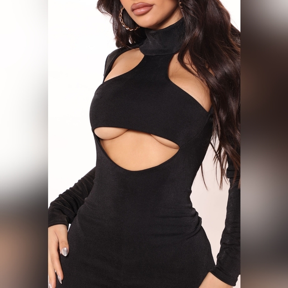 BLACK MINI DRESS SZ L - Picture 2 of 7